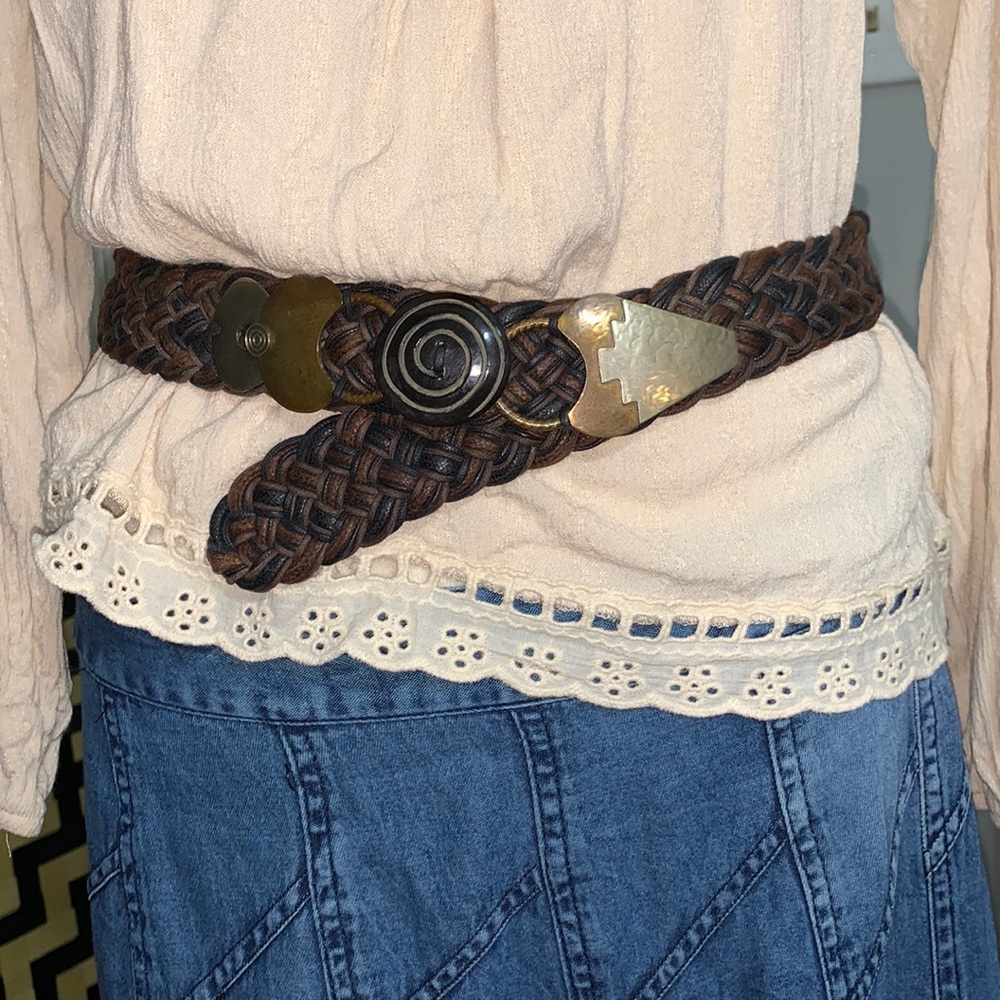 Vintage Abstract Metalwork Looking Belt - Picture 2 of 10